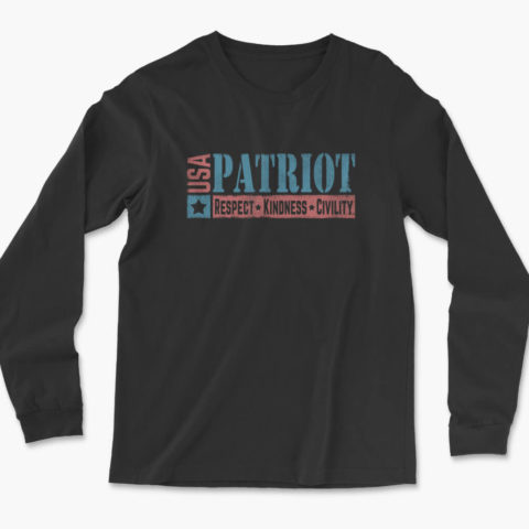 Men's black USA Patriot long sleeve t-shirt