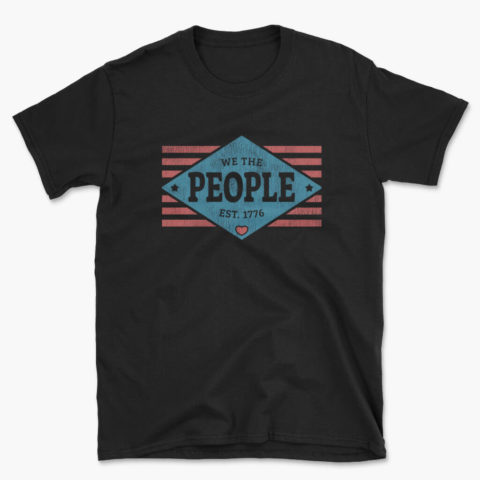 Men's black We The People - Est. 1776 patriotic usa T-shirt