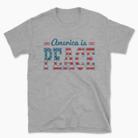 Men's America is Peace heather sport gray usa t-shirt