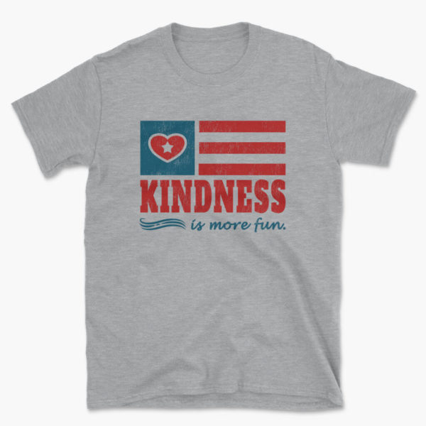 Men's Kindness is More Fun heather sport gray usa t-shirt
