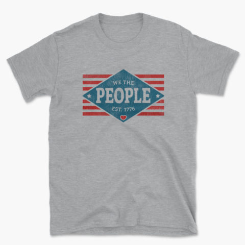 Men's Heather Gray We The People - Est. 1776 patriotic usa T-shirt