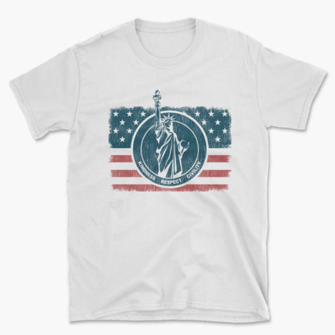 Men's Lady Liberty white patriotic usa t-shirt