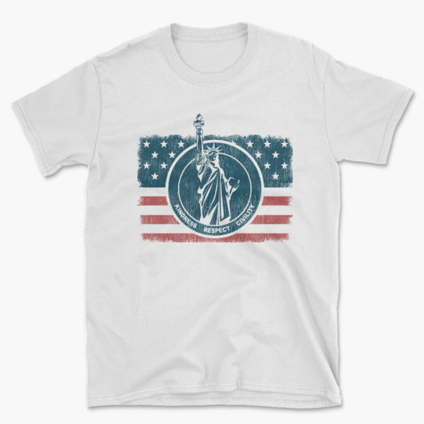 Men's Lady Liberty white patriotic usa t-shirt