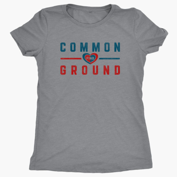 Women's Find Common Ground heather gray patriotic usa t-shirt