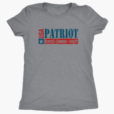 Women's USA Patriot heather gray patriotic t-shirt