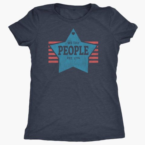 women's vintage navy We The People - Est. 1776 Star patriotic usa t-shirt