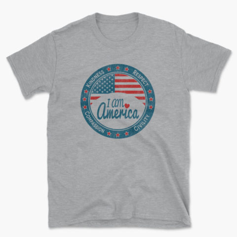 Men's I Am America heather sport gray patriotic t-shirt