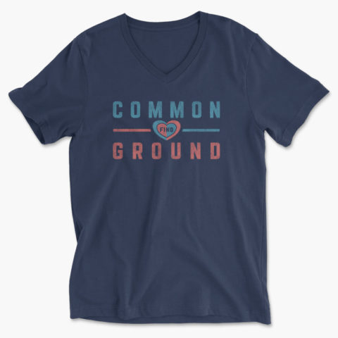Men's navy Find Common Ground v-neck t-shirt