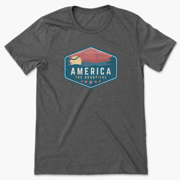 men's heather dark gray america the beautiful badge t-shirt