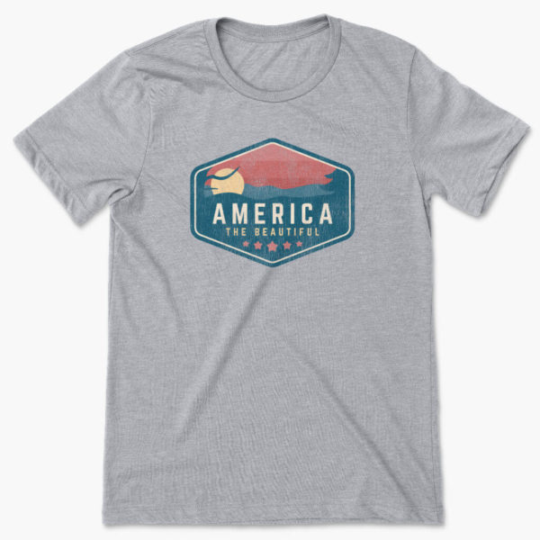 men's heather gray america the beautiful badge usa t-shirt