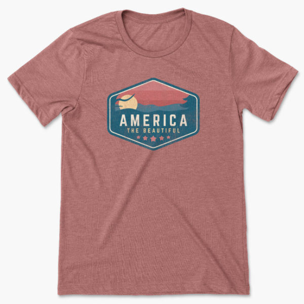 men's heather mauve america the beautiful badge usa t-shirt