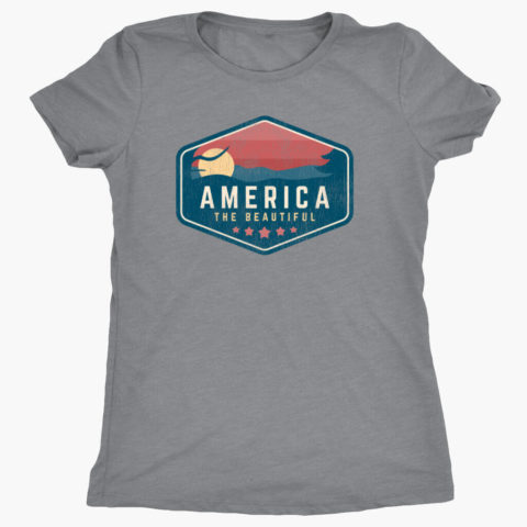 women's heather gray america the beautiful badge usa t-shirt