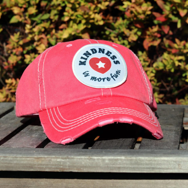 Kindness is More Fun Nantucket RedVintage Baseball Hat - front