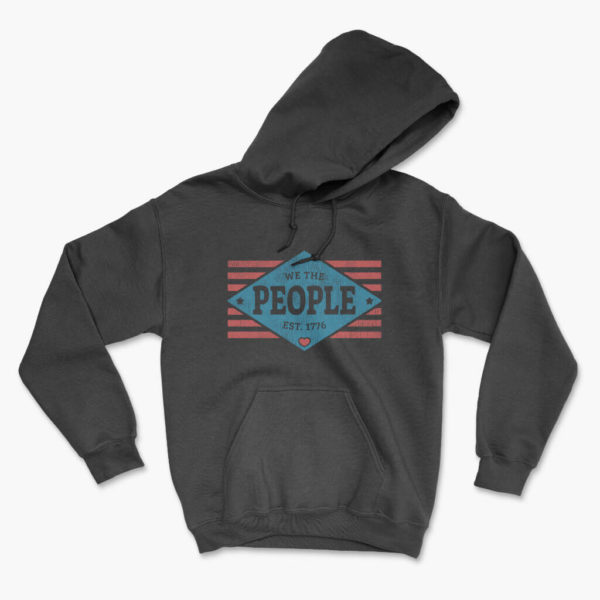We the People - est. 1776 black soft warm patriotic hoodie