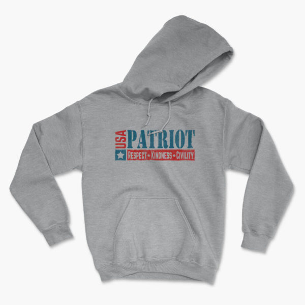 USA Patriot heather gray soft warm patriotic hoodie