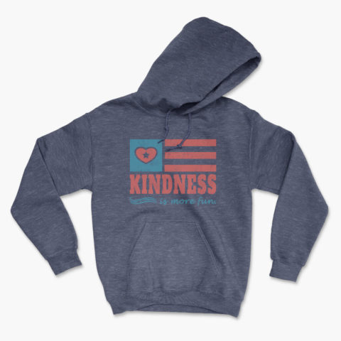 Kindness is more fun heather navy soft warm hoodie