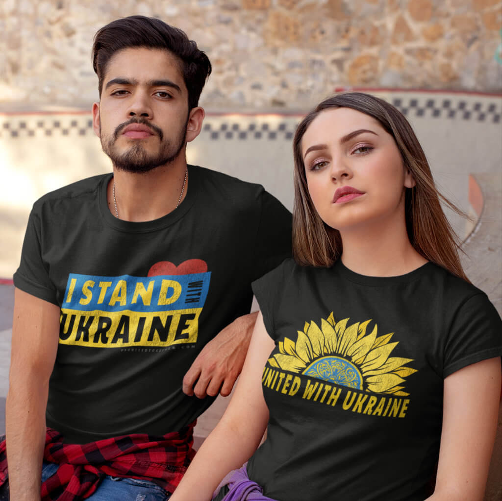 Ukraine Sunflower T-Shirt & I Stand With Ukraine T-Shirt - fundraiser for Ukraine