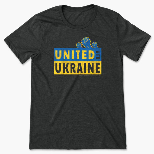 United with Ukraine T-Shirt men's black Tee