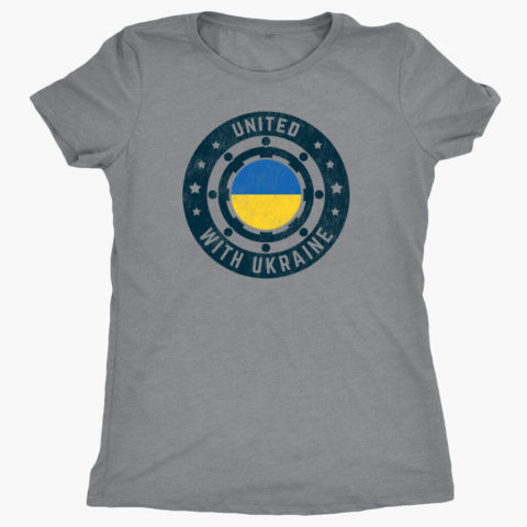 United with Ukraine T-Shirt Women's Emblem Heather Gray Tee