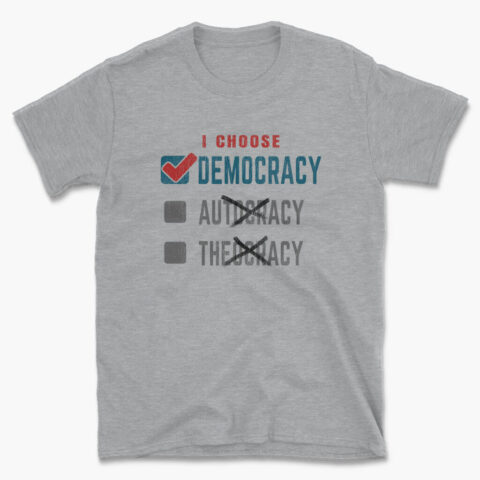 men's heather gray i choose democracy t-shirt