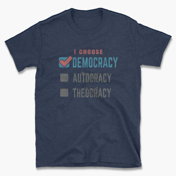 men's heather navy i choose democracy t-shirt